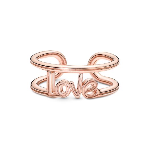 Rose gold plated love ring