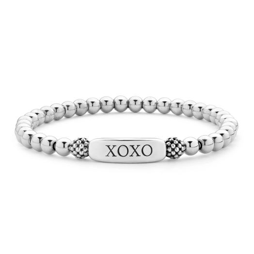 Sterling silver bracelet with "XOXO" engraved