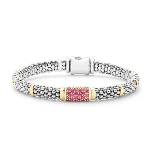 Lagos caviar pink sapphire bracelet