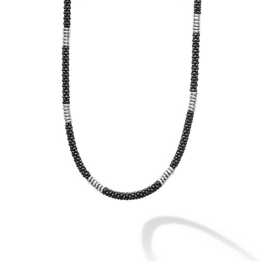 Black ceramic station necklace