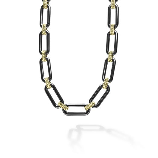Black ceramic link necklace