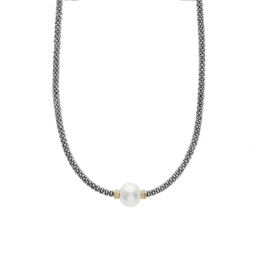 Freshwater pearl necklace with caviar beading