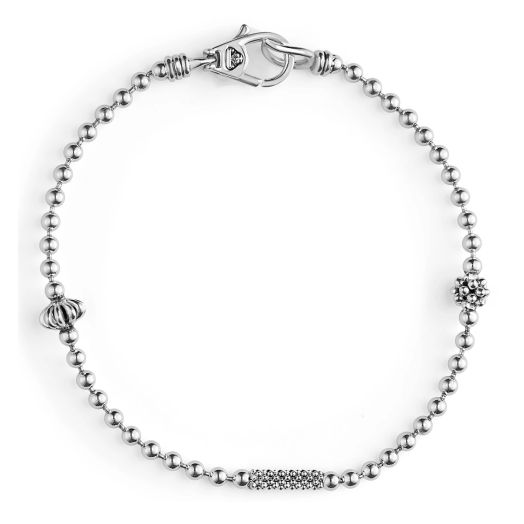 Sterling silver caviar beaded bracelet