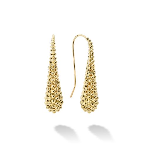 Gold caviar drop earrings