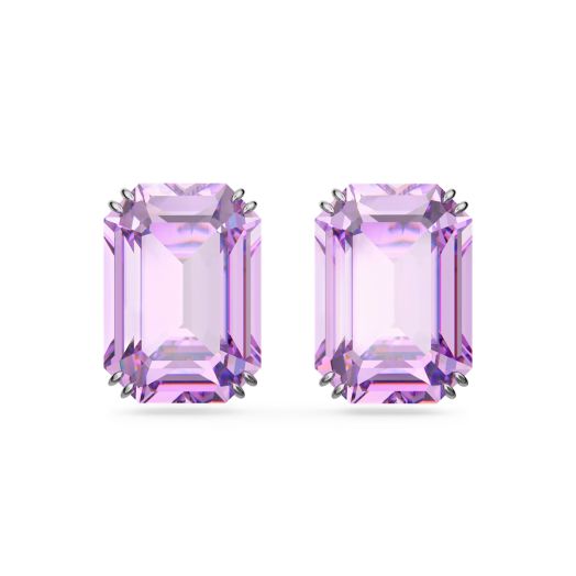 Purple crystal stud earrings