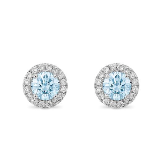 Lab-Grown Diamond 1ct. Tw. Blue Halo Earrings
