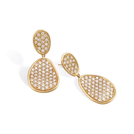 Yellow gold diamond dangle earrings from Marco Bicego
