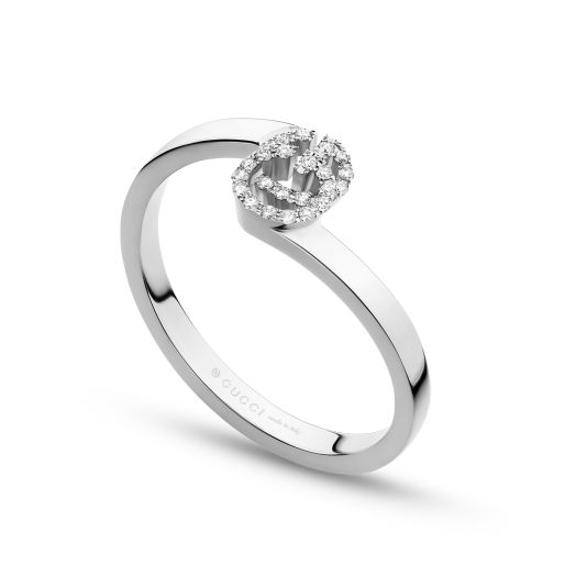 White gold diamond gucci ring