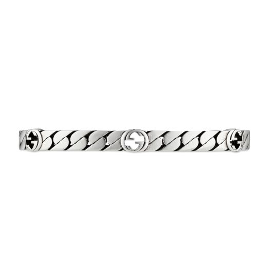 sterling silver bracelet with interlocking double g stations