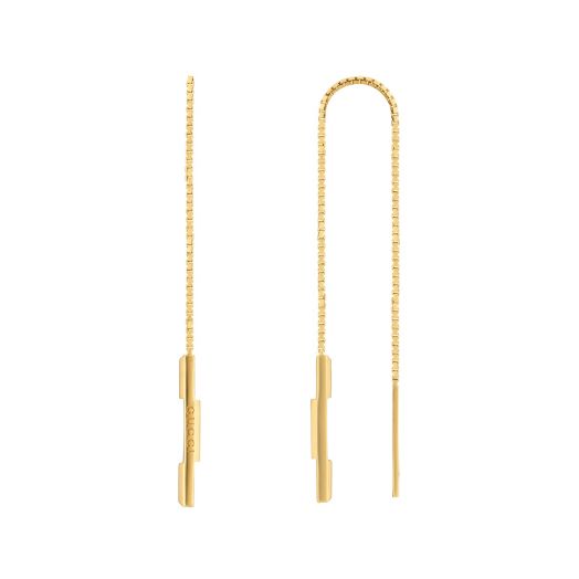 Yellow gold gucci bar dangele earrings