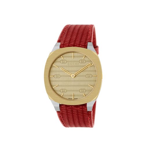 Red leather strap Gucci watch