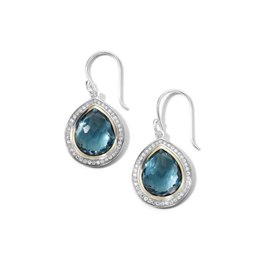 Blue topaz teardrop dangle earrings