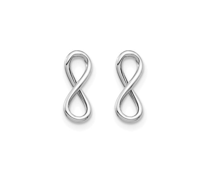Reeds Jewelers 14K White Gold Infinity Stud Earrings