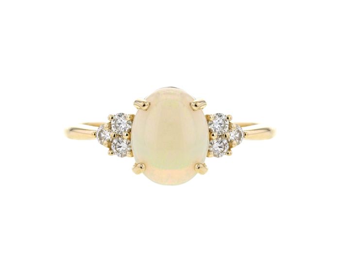 Oval-Cut Lab-Created Emerald & Diamond Ring 1/10 ct tw 10K
