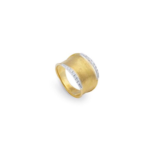 Marco Bicego Lunaria 18K Yellow Gold Medium Band with Diamonds