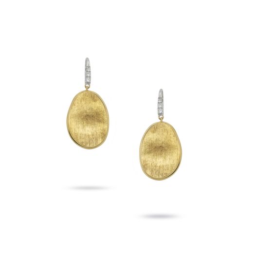 Marco Bicego Lunaria Collection 18K Yellow Gold and Diamond Small Drop Earring
