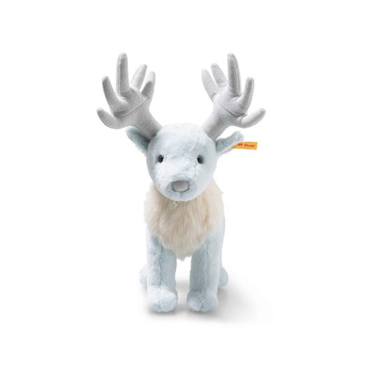 light blue and white stag plush