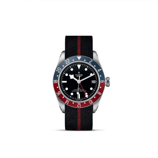 TUDOR Black Bay GMT, 41MM Black Dial, Black/Red Fabric Strap