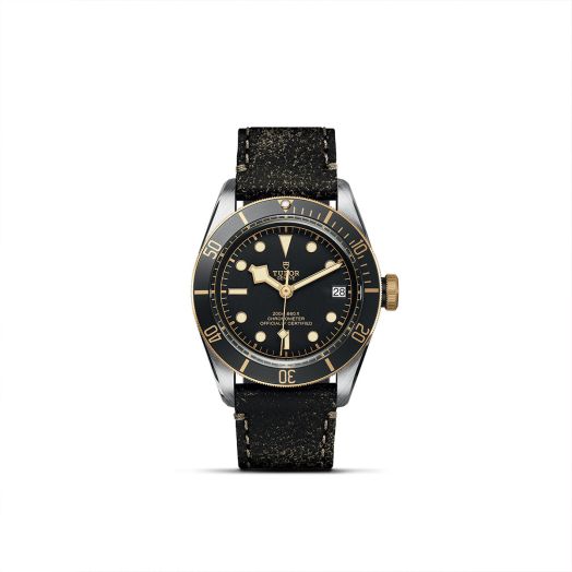TUDOR Black Bay S&G, 41MM Black Dial, Brown Aged Leather Strap