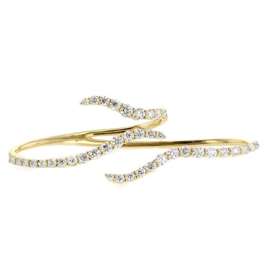 Yellow gold wrap ring with diamonds