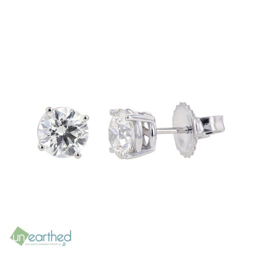 round-cut lab grown diamond stud earrings