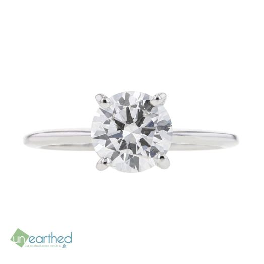 white gold ring with round-cut lab grown diamond