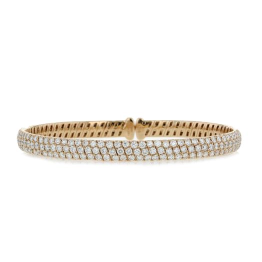 18K Rose Gold Open Cuff Diamond Bracelet