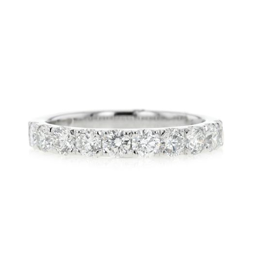 14K White Gold Diamond Band, TWT .96