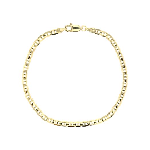 yellow gold anchor concave bracelet