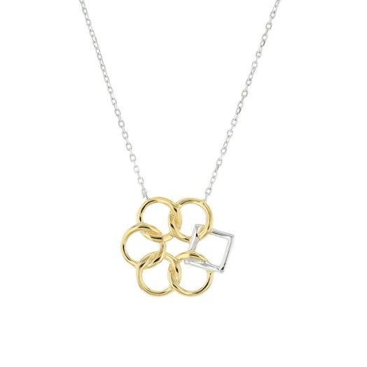 Embrace The Difference® Simply Classic Sterling Silver and 24K Yellow Gold Plated Pendant