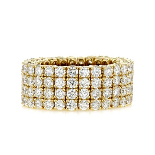 18K Yellow Gold Diamond Stretch Ring, TWT 4.50