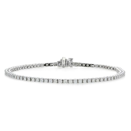 14K White Gold Diamond Tennis Bracelet, TDW 2.00