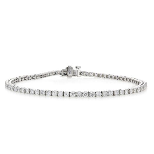 14K White Gold 3.00 Carat Diamond Tennis Bracelet