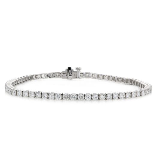 14K White Gold 4.00 Carat Diamond Tennis Bracelet