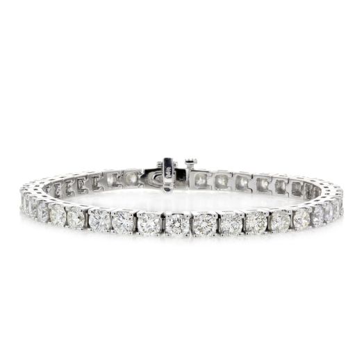 14K White Gold 12.00 Carat Diamond Tennis Bracelet