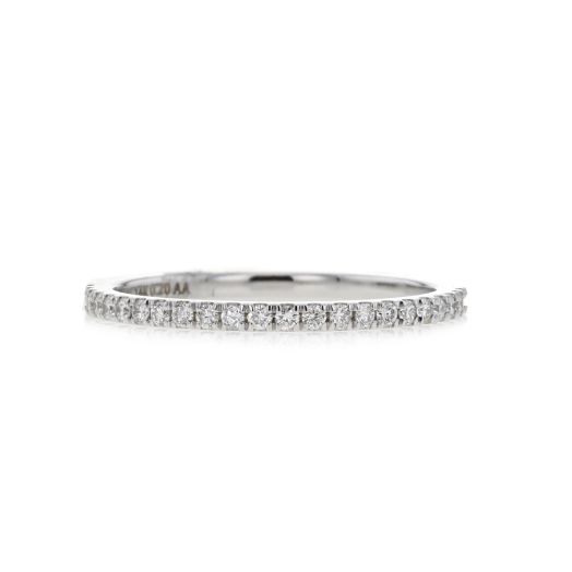 14K White Gold Petite Diamond Band, TDW.20