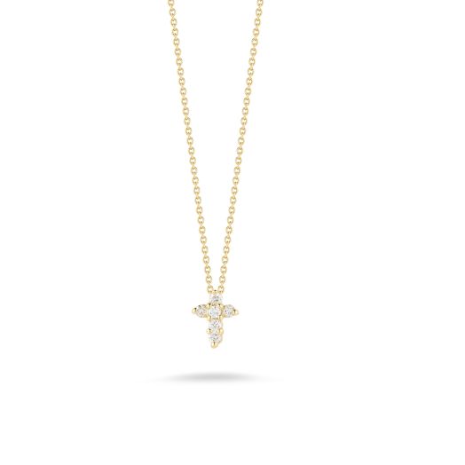 Roberto Coin Tiny Treasures 18K Yellow Gold Baby Cross Pendant with Diamonds