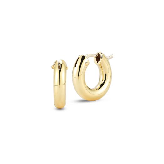 Roberto Coin Perfect Gold Hoops 18K Yellow Gold 15MM Small Round Hoop Earrings