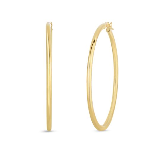 Roberto Coin Perfect Gold Hoops 18K Yellow Gold 45MM Large Round Hoop Earrings
