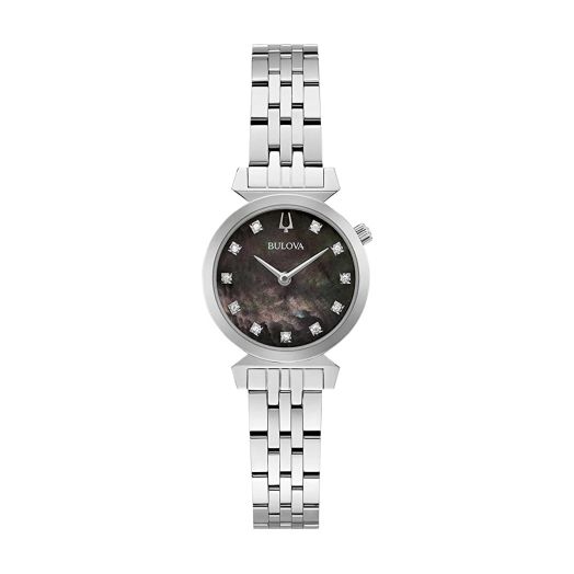 Black mother of pearl diamond womens watch