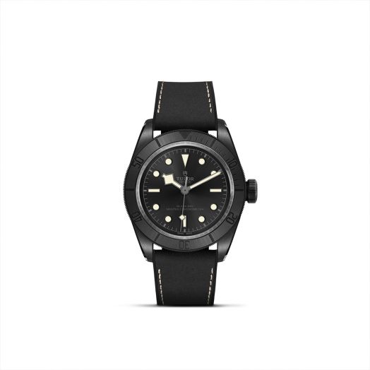 TUDOR Black Bay Ceramic, 41MM Black Dial, Black Leather Strap