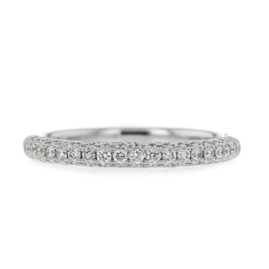 white gold band lined with diamond rounds