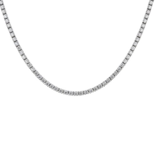 14K White Gold Diamond Mini Necklace, TWT 3.54