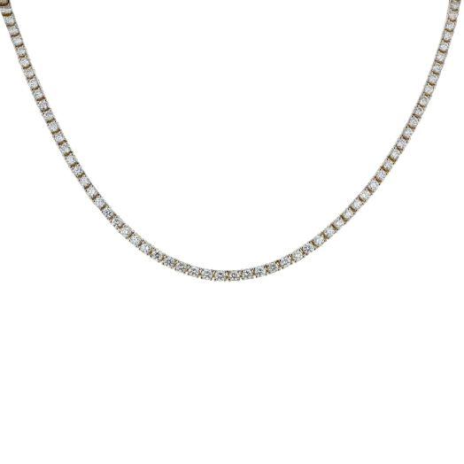 14K Yellow Gold Diamond Mini Necklace, TWT 4.07