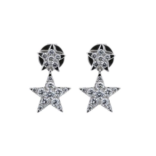 Diamond star dangle earrings