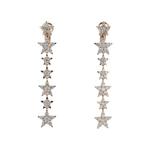 Diamond star dangle earrings