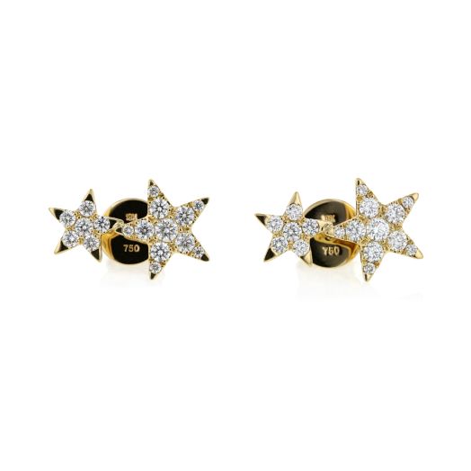 Diamond gold star studs