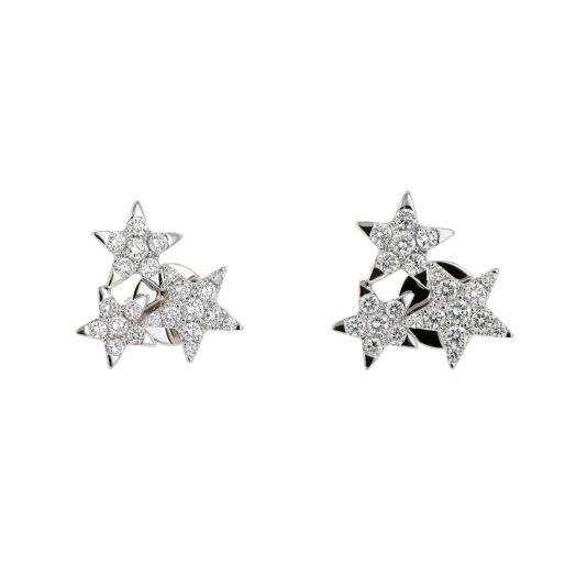 Trio of diamond stud earrings