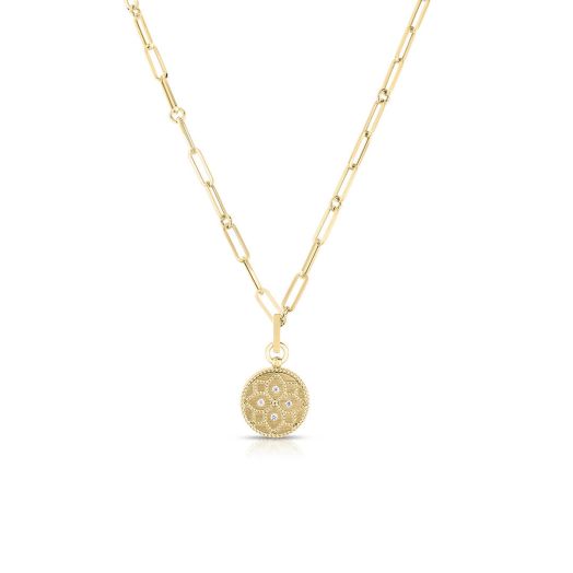 Yellow gold Roberto Coin medallion necklace