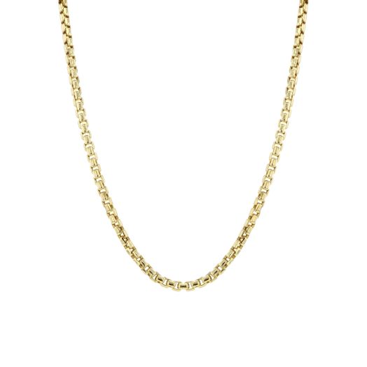 yellow gold round box chain necklace